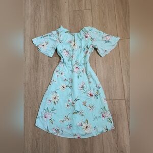 Floral Dress with Flare Sleeves